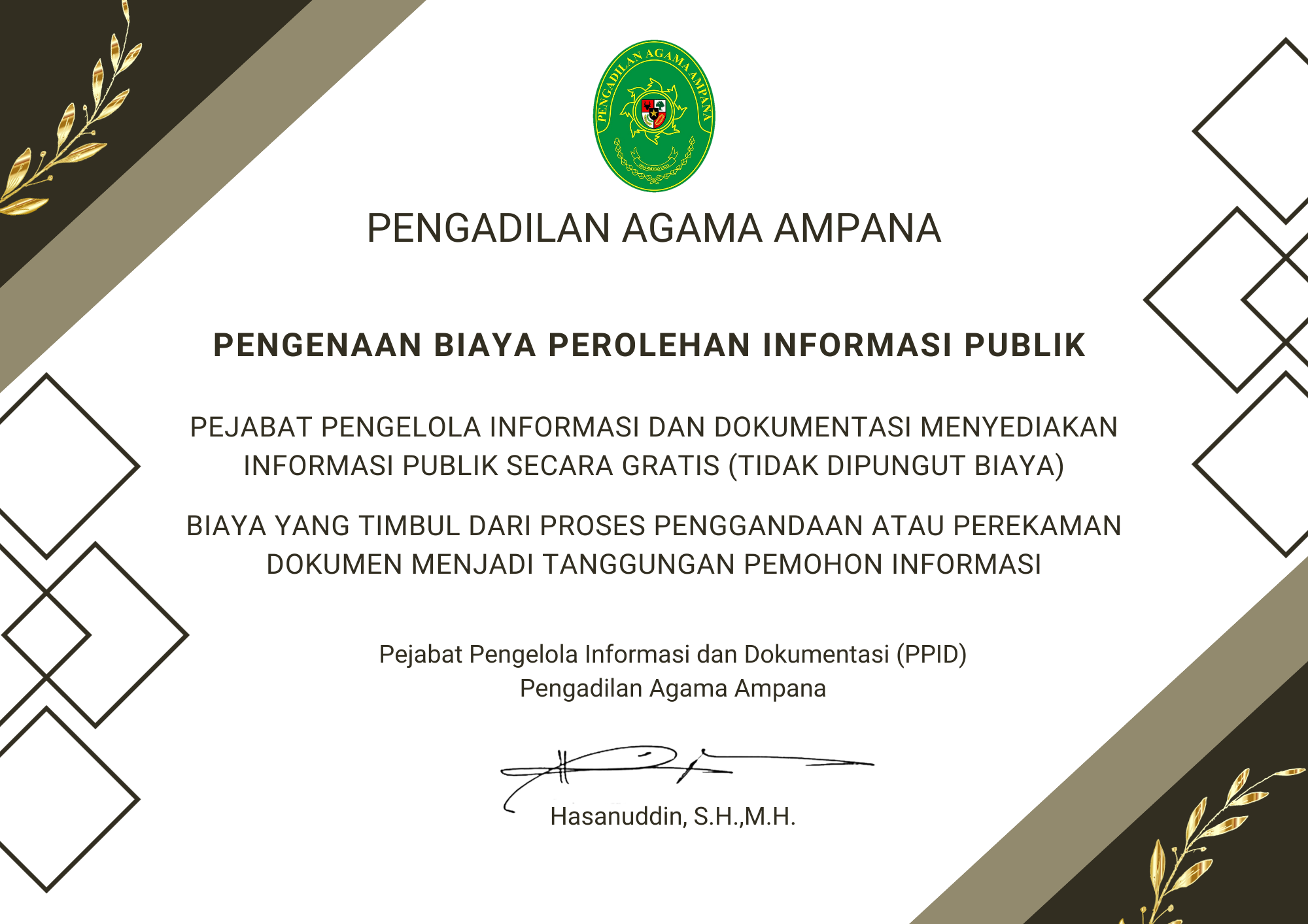 Biaya Layanan PPID